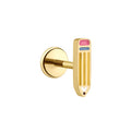 Pencil Enamel Flat Back Stud