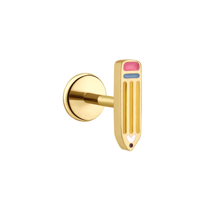 Pencil Enamel Flat Back Stud