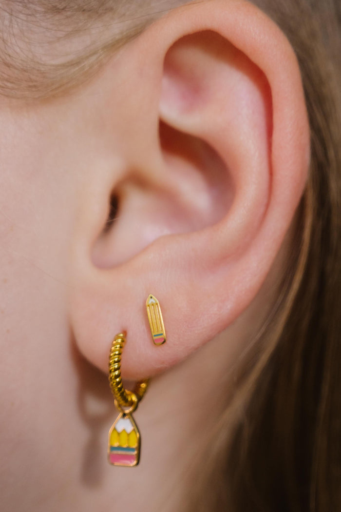 Pencil Enamel Flat Back Stud