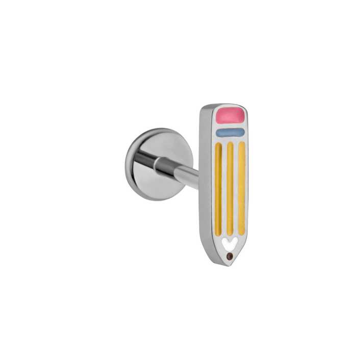 Pencil Enamel Flat Back Stud