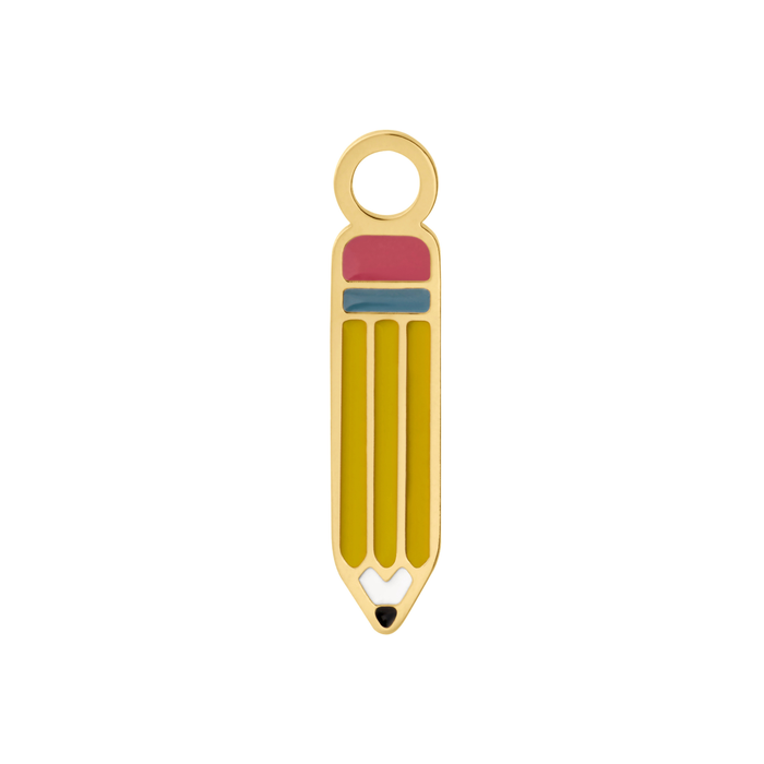 Pencil Enamel Hoop Charm