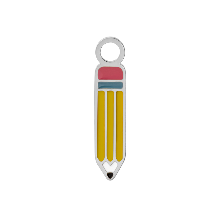 Pencil Enamel Hoop Charm