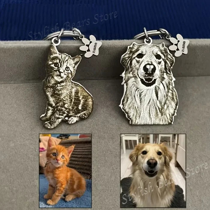 Personalized Pet Portrait Keychain