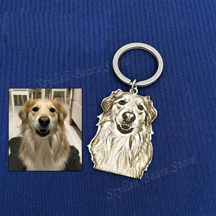 Personalized Pet Portrait Keychain