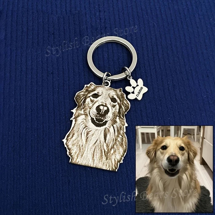 Personalized Pet Portrait Keychain