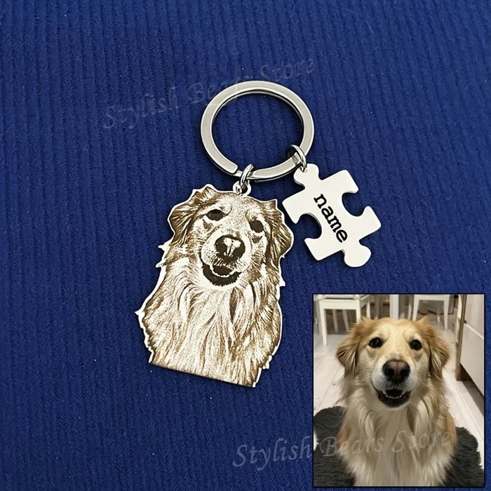 Personalized Pet Portrait Keychain
