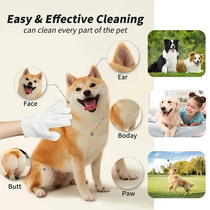 Pet Grooming Wipes Gloves