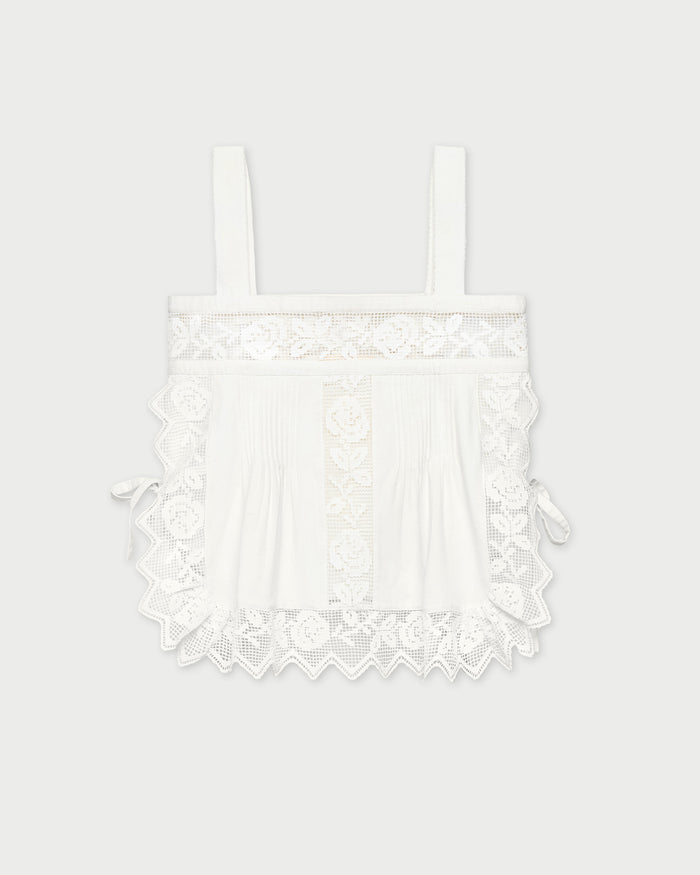 Pia Top in white cotton.