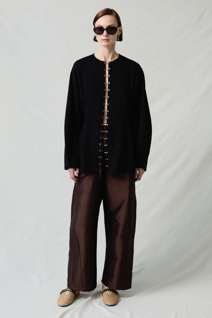 Pinch Waist Cardigan Black