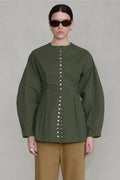 Pinch Waist Snap Jacket Army Green