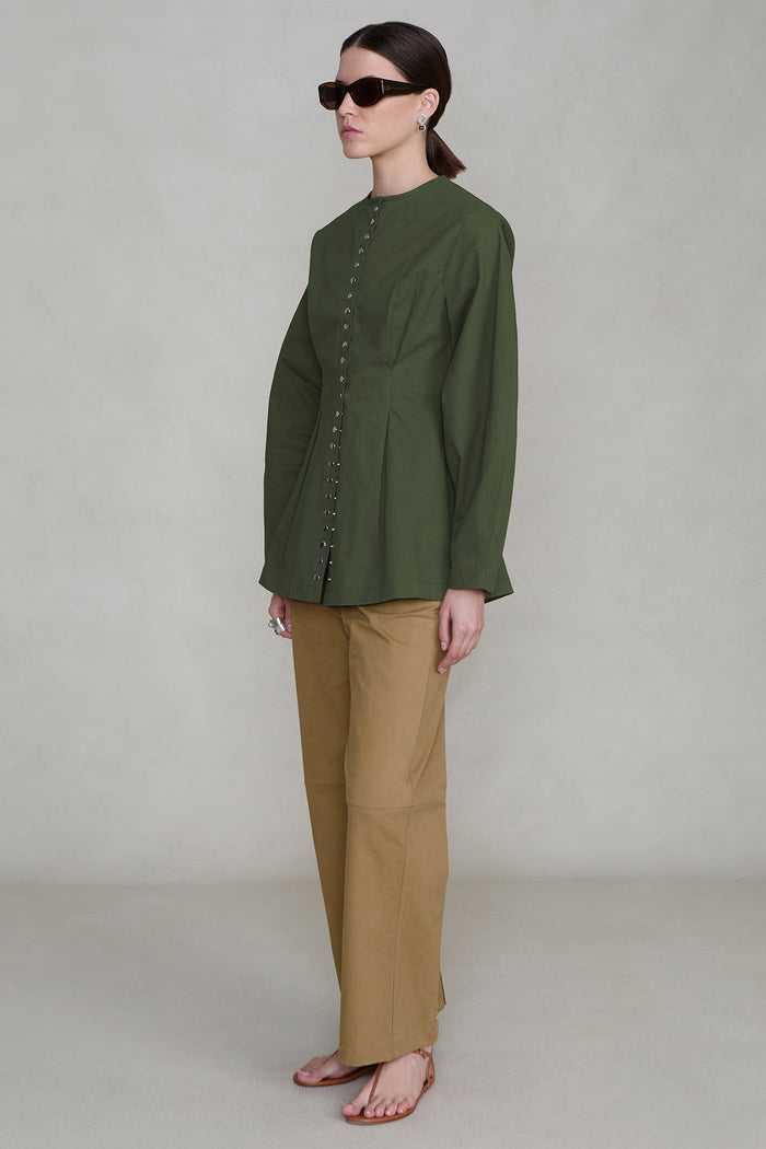 Pinch Waist Snap Jacket Army Green