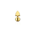 Gold-colored tree-shaped earring on a white background