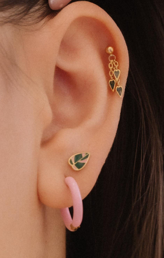 Pink Princess Enamel Flat Back Stud