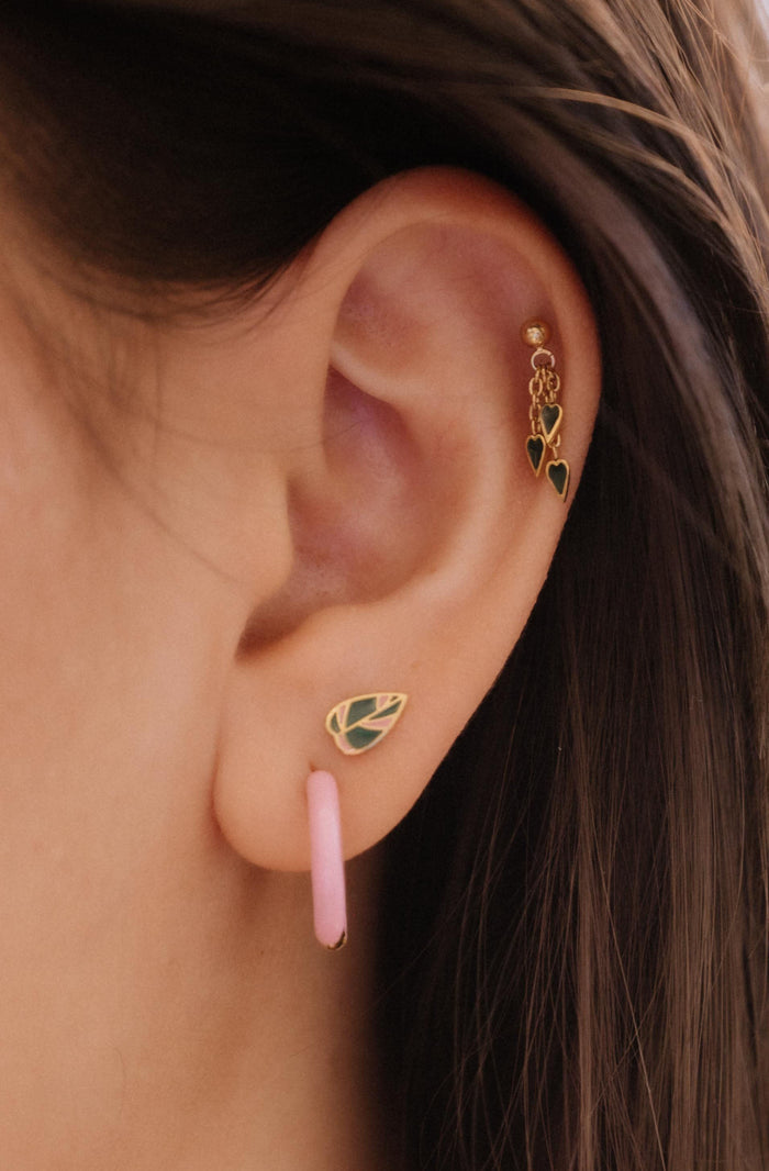 Pink Princess Enamel Flat Back Stud