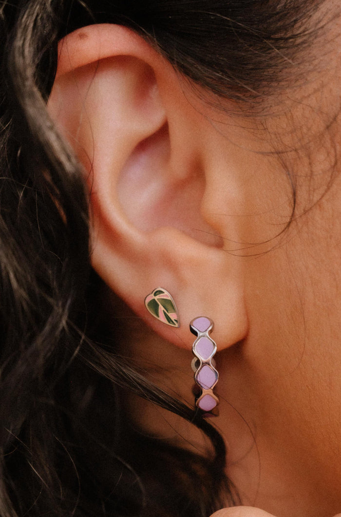 Pink Princess Enamel Flat Back Stud