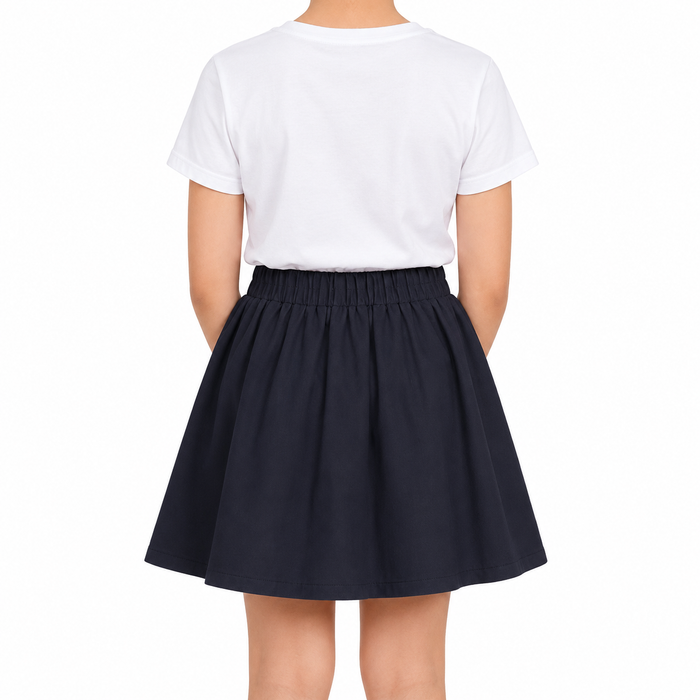 Pleated Elastic Waist Skirt