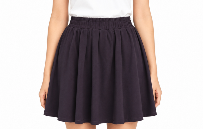 Pleated Elastic Waist Skirt
