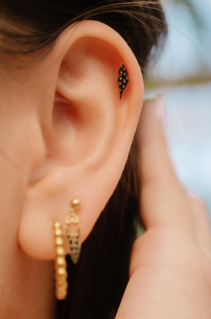Polka Dot Begonia Flat Back Stud