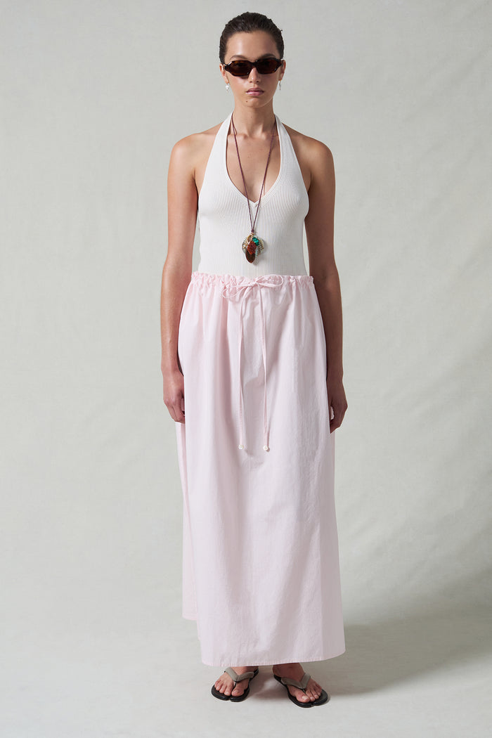 Poplin Column Skirt Rose Water