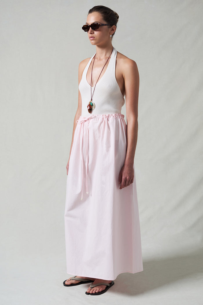 Poplin Column Skirt Rose Water