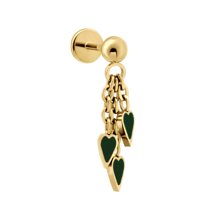Pothos Enamel Flat Back Stud