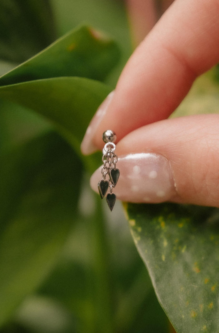 Pothos Enamel Flat Back Stud
