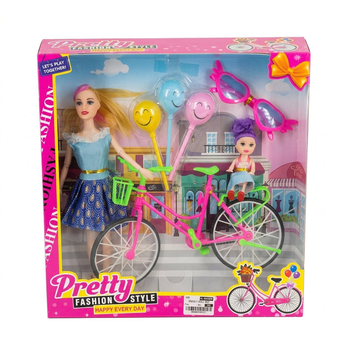 Pretty Fashion Doll With Bicycle Playset Doll And Accessories Set
