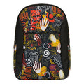 Printed Backpack With Front Pocket And Side Panels