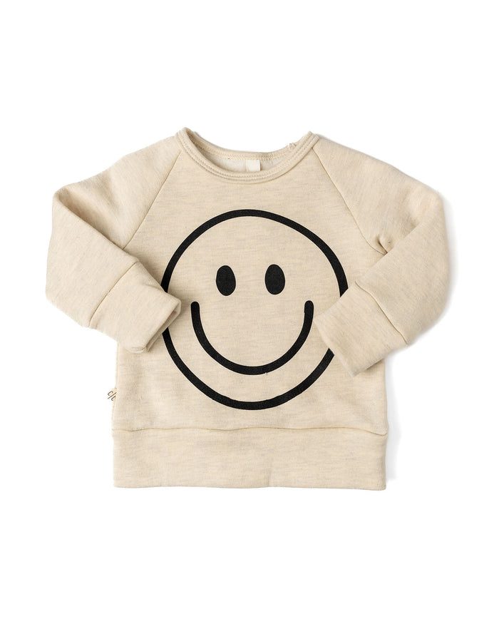 pullover crew - smile on cream