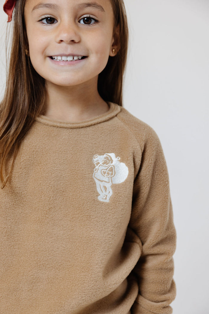 pullover crew - St Nick on khaki