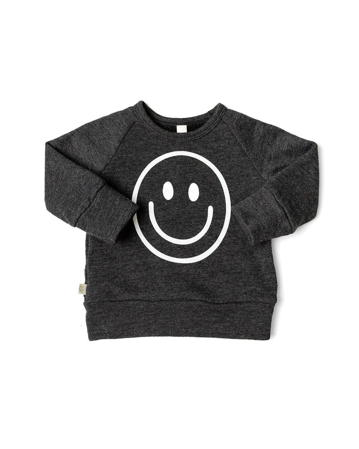 pullover crew CO - smile on heather black