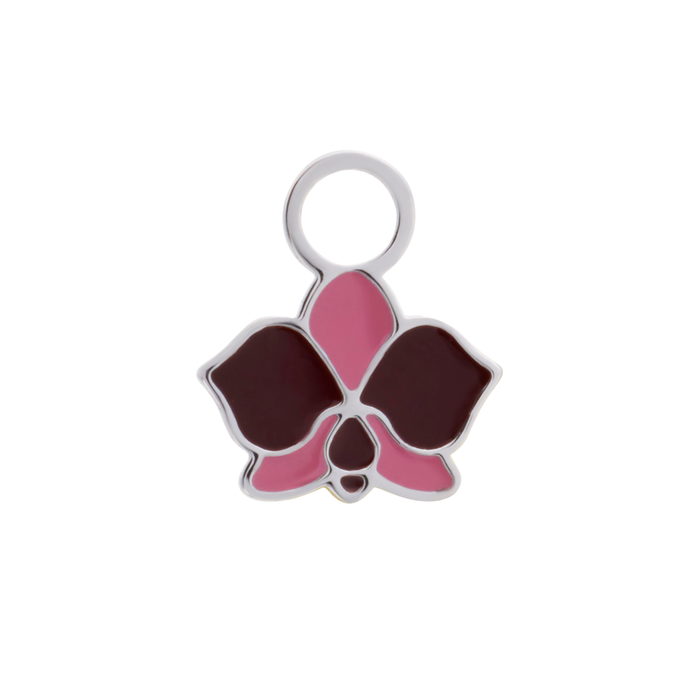 Purple Orchid Hoop Charm