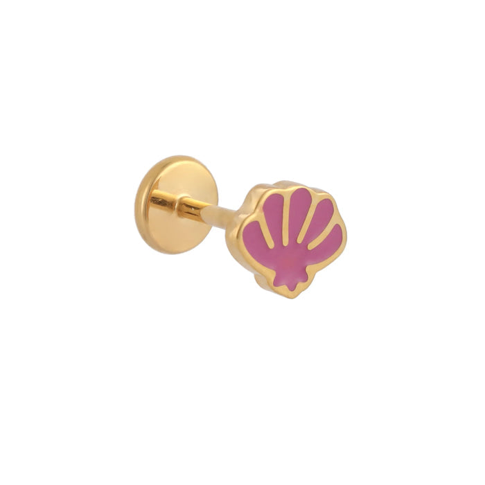 Purple Shell Enamel Flat Back Stud
