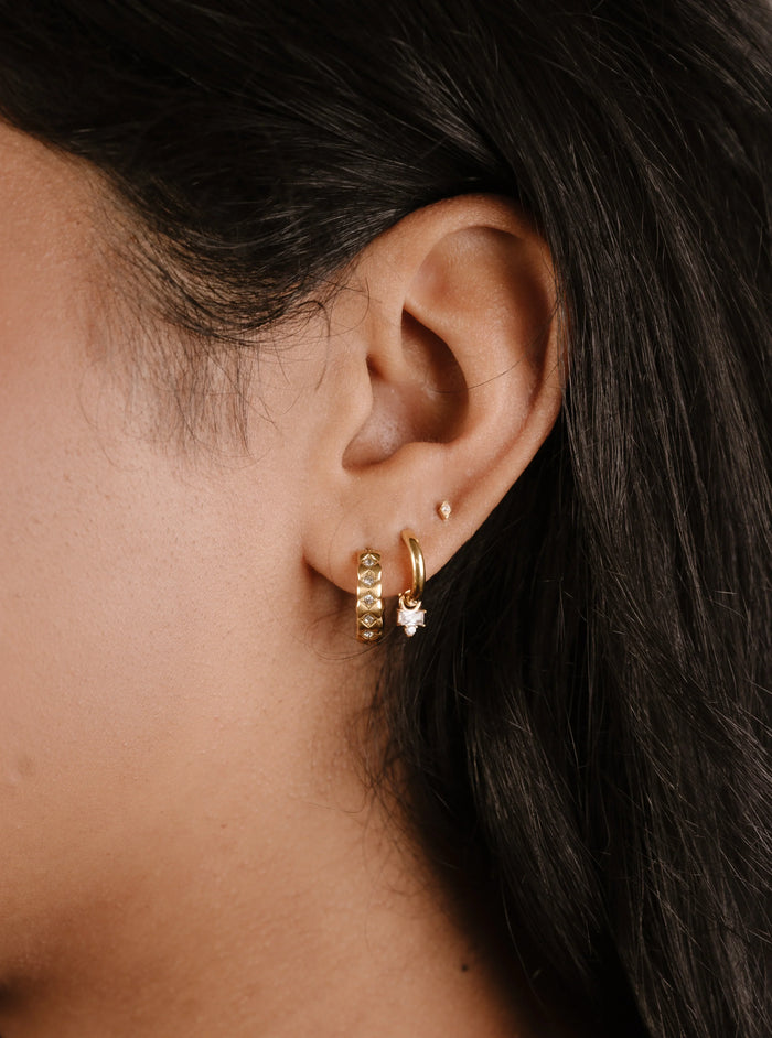 Quilted Zirconia Hoops