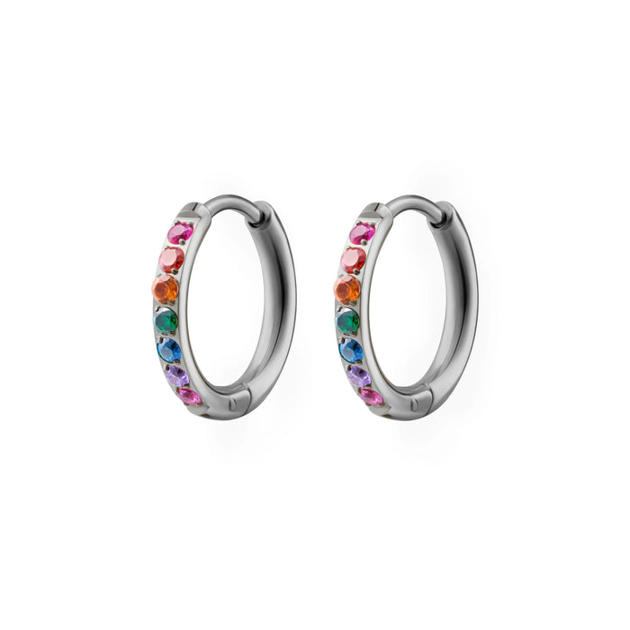Rainbow Titanium Celestial Hoops