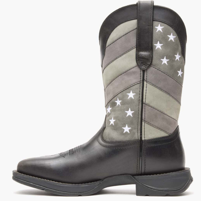 Rebel by Durango® Faded Black Flag Western Boot - profile
