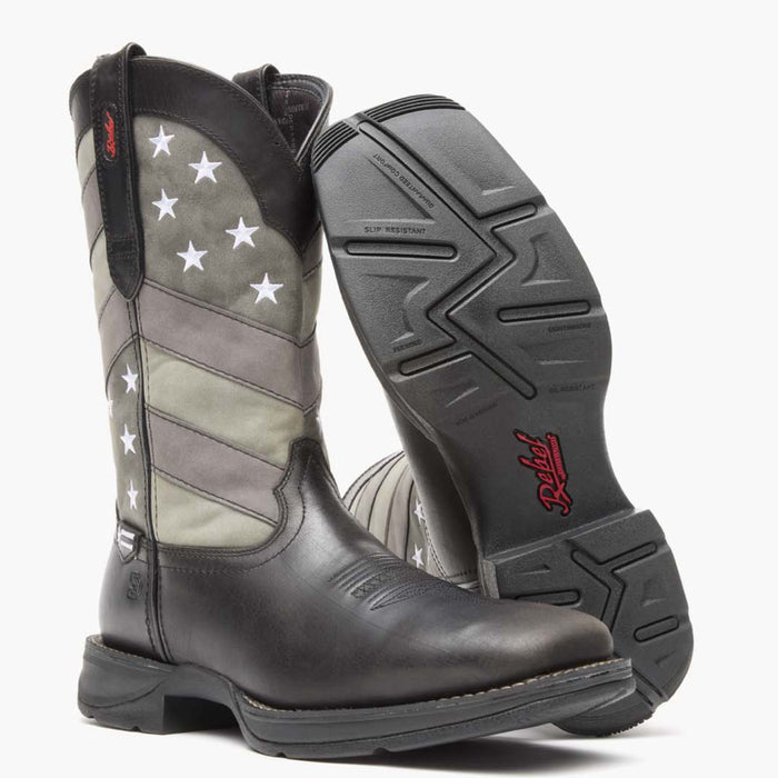 Rebel by Durango® Faded Black Flag Western Boot - outsole