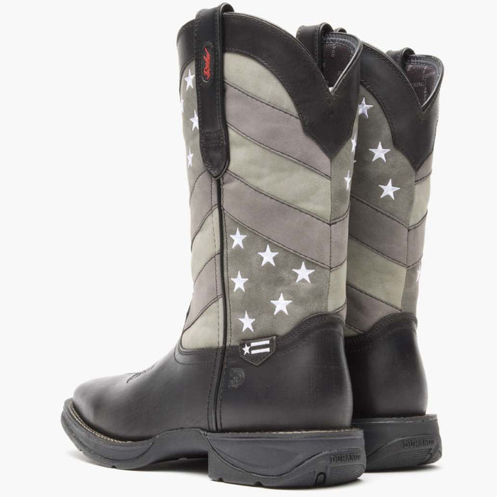 Rebel by Durango® Faded Black Flag Western Boot - back