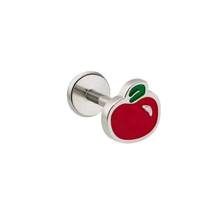 Red Apple Enamel Flat Back Stud