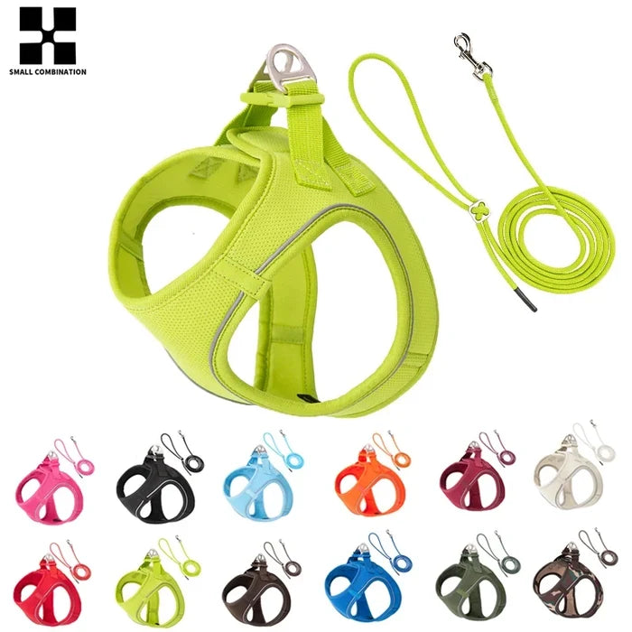 Reflective Air Mesh Dog Harness Leash Set
