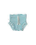 rib knit bloomers - aqua stripe