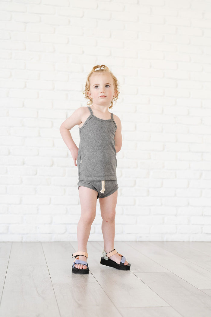 rib knit bloomers - iron gray