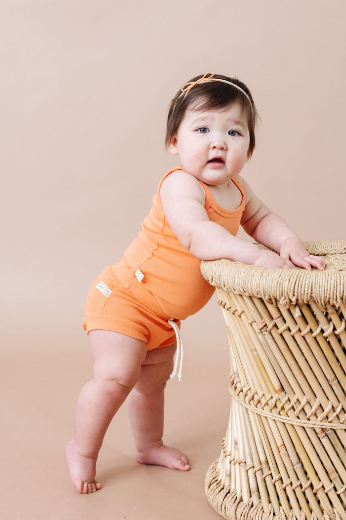 rib knit bloomers CO - creamsicle