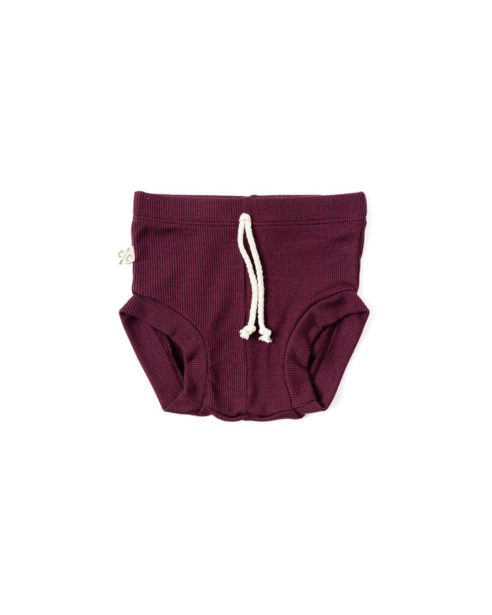 rib knit bloomers CO - eggplant