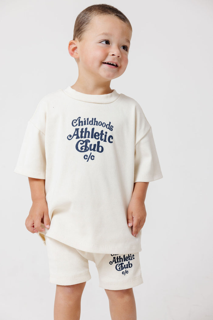 rib knit boy short set - cc athletic club on natural