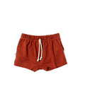rib knit boy shorts - cinnamon