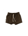 rib knit boy shorts - dark fatigue