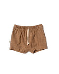 rib knit boy shorts - kraft