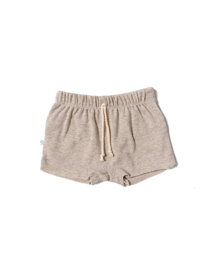 rib knit boy shorts - light oatmeal