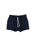 rib knit boy shorts - navy